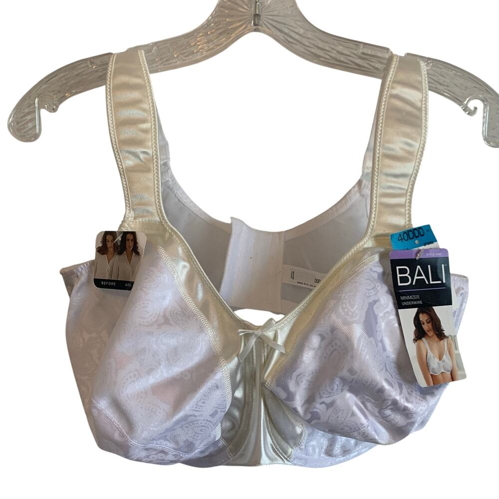 NWT Bali Minimizer Underwear 40 DDD Womens Bra Full Coverage Comfort Strap White